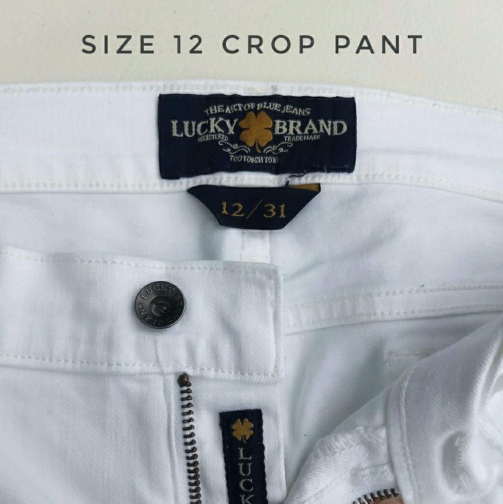 Lucky Brand, White, Straight Ankle/Crop leg pants